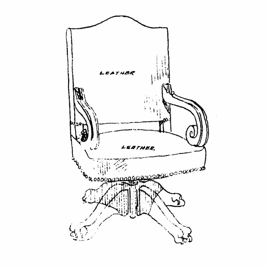 DD Swivel Chair, drawing by Cass Gilbert