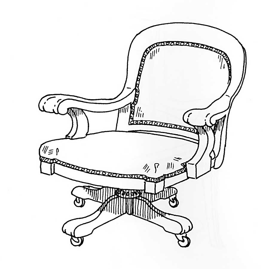 573 ½ Swivel Chair, purchased by Cass Gilbert
