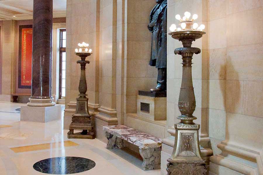 photograph of lighting fixture in Minnesota State Capitol - designed by Cass Gilbert