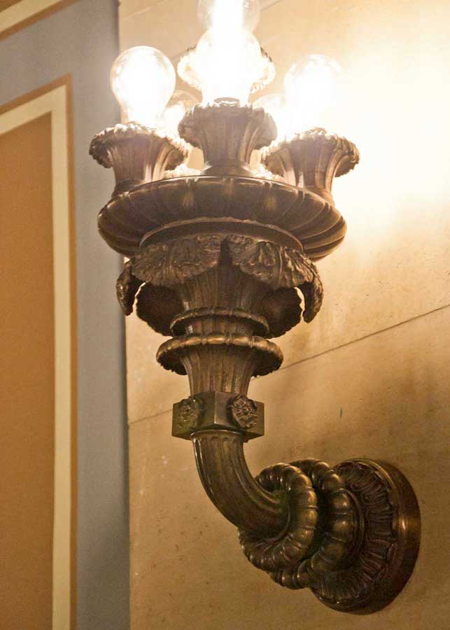 photograph of lighting fixture in Minnesota State Capitol - designed by Cass Gilbert